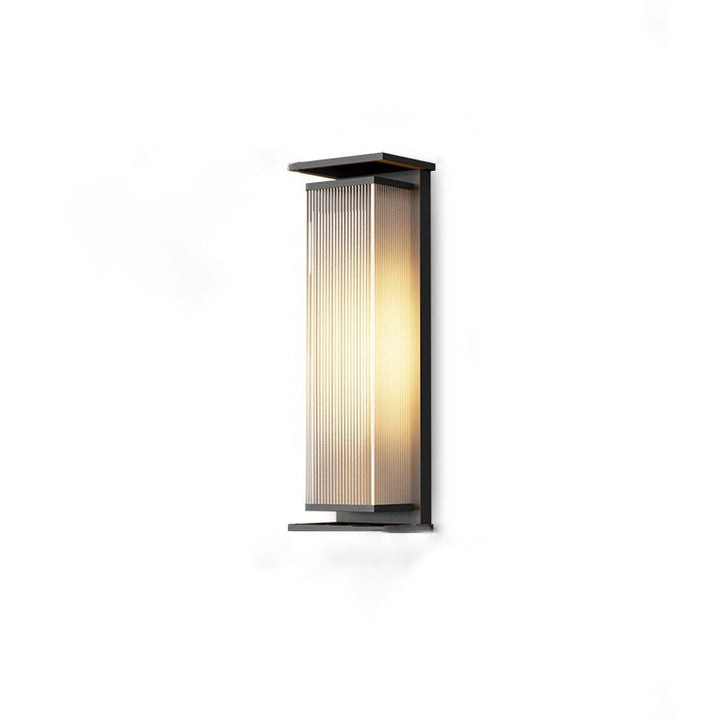 Modern Minimalist Solar Waterproof Rectangle Stripe Stainless Steel PC LED Outdoor Wall Sconce Lamp For Garden | Bowlift