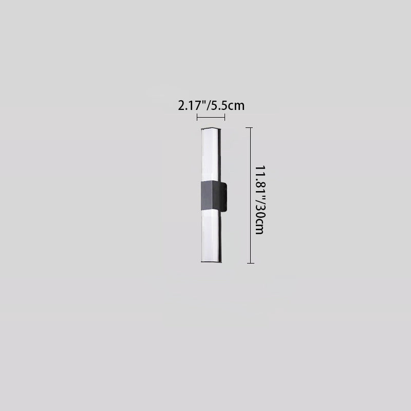 Modern Minimalist Waterproof Rectangle Long Aluminum PC Outdoor Wall Sconce Lamp For Garden | Bowlift