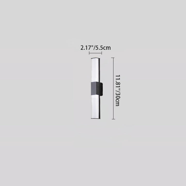 Modern Minimalist Waterproof Rectangle Long Aluminum PC Outdoor Wall Sconce Lamp For Garden | Bowlift