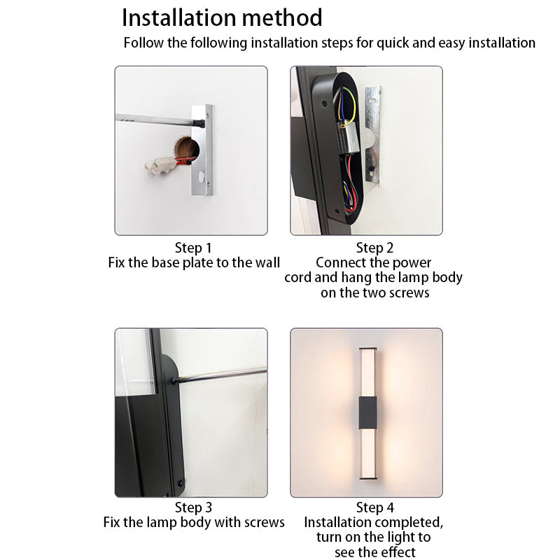 Modern Minimalist Waterproof Rectangle Long Aluminum PC Outdoor Wall Sconce Lamp For Garden | Bowlift