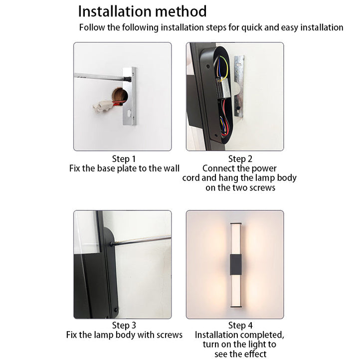 Modern Minimalist Waterproof Rectangle Long Aluminum PC Outdoor Wall Sconce Lamp For Garden | Bowlift