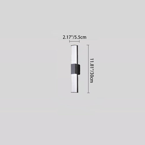 Modern Minimalist Waterproof Rectangle Long Aluminum PC Outdoor Wall Sconce Lamp For Garden | Bowlift
