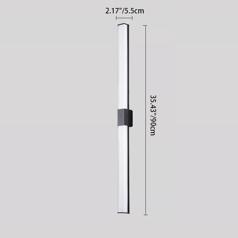 Modern Minimalist Waterproof Rectangle Long Aluminum PC Outdoor Wall Sconce Lamp For Garden | Bowlift