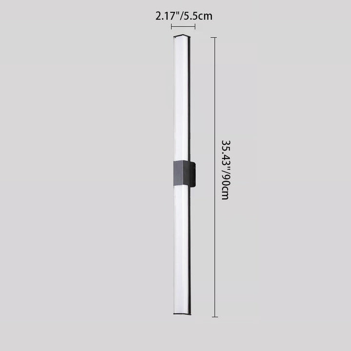 Modern Minimalist Waterproof Rectangle Long Aluminum PC Outdoor Wall Sconce Lamp For Garden | Bowlift