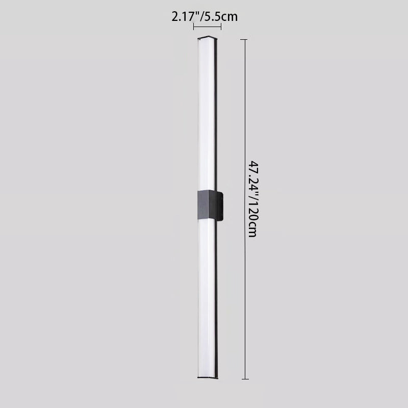 Modern Minimalist Waterproof Rectangle Long Aluminum PC Outdoor Wall Sconce Lamp For Garden | Bowlift