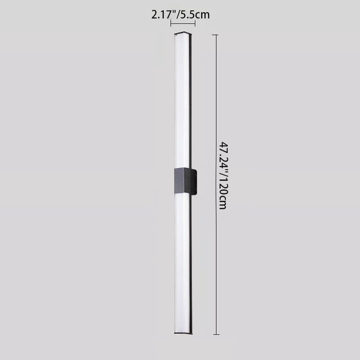 Modern Minimalist Waterproof Rectangle Long Aluminum PC Outdoor Wall Sconce Lamp For Garden | Bowlift