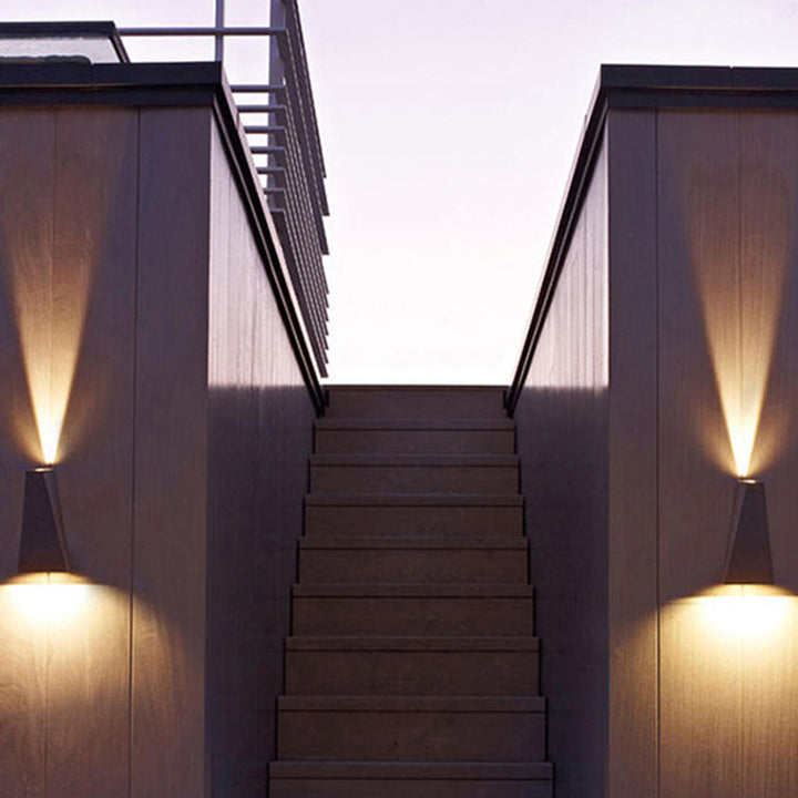 Modern Minimalist Waterproof Trapezoidal Aluminum Die-Cast LED Outdoor Wall Sconce Lamp For Outdoor Patio | Bowlift
