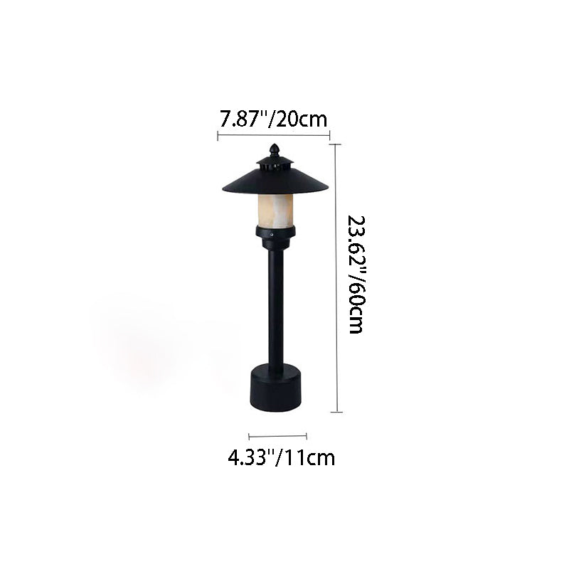 Traditional European Waterproof Half Round Cylinder Aluminum Dolomite 1-Light Outdoor Landscape Lamp For Garden | Bowlift