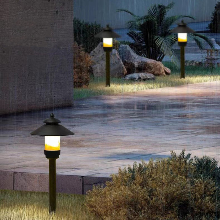 Traditional European Waterproof Half Round Cylinder Aluminum Dolomite 1-Light Outdoor Landscape Lamp For Garden | Bowlift