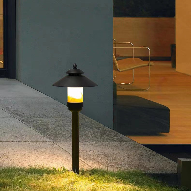 Traditional European Waterproof Half Round Cylinder Aluminum Dolomite 1-Light Outdoor Landscape Lamp For Garden | Bowlift