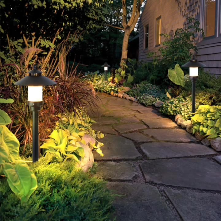Traditional European Waterproof Half Round Cylinder Aluminum Dolomite 1-Light Outdoor Landscape Lamp For Garden | Bowlift