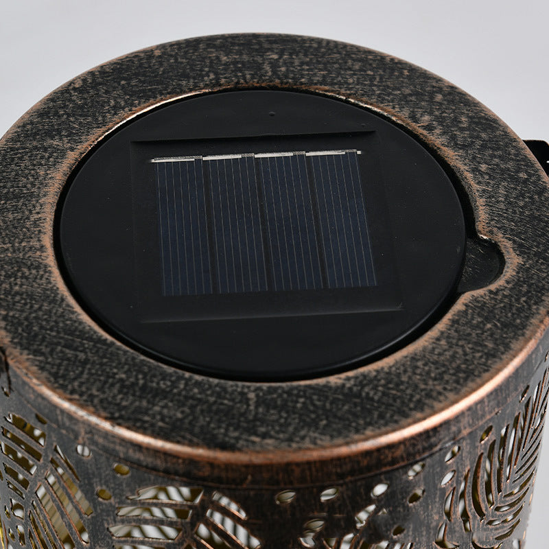 Traditional Vintage Solar Waterproof Cylinder Skeleton Tree Iron LED Outdoor Light For Garden | Bowlift