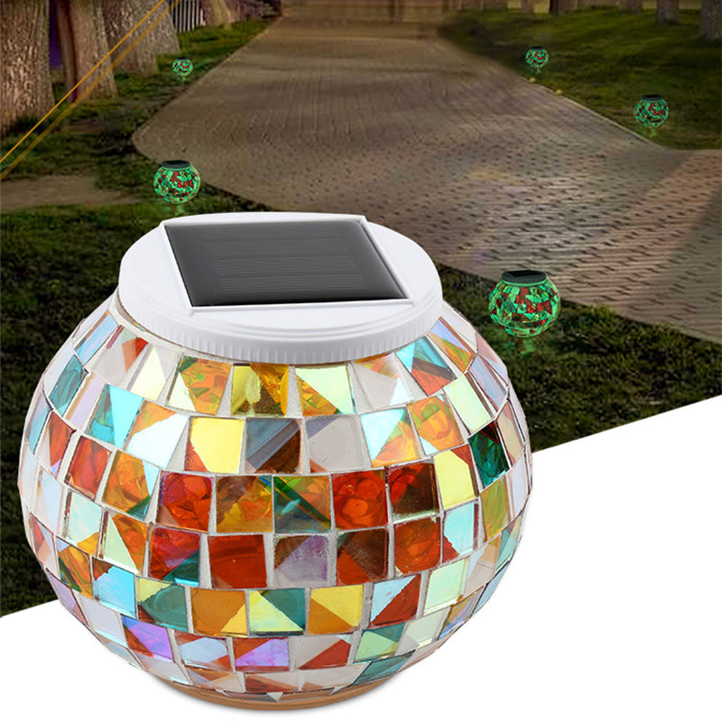 Contemporary Creative Solar Waterproof Sphere Square Plastic Glass LED Outdoor Landscape For Outdoor Patio | Bowlift