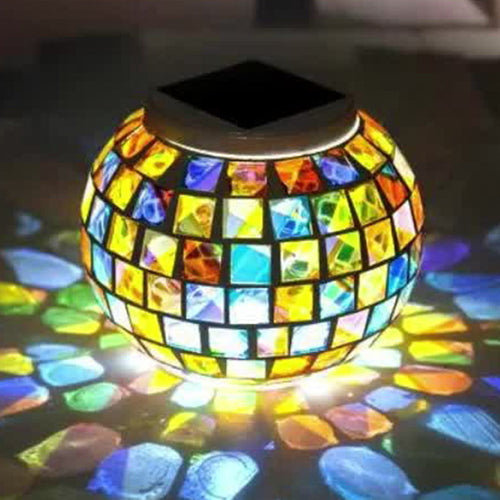 Contemporary Creative Solar Waterproof Sphere Square Plastic Glass LED Outdoor Landscape For Outdoor Patio | Bowlift