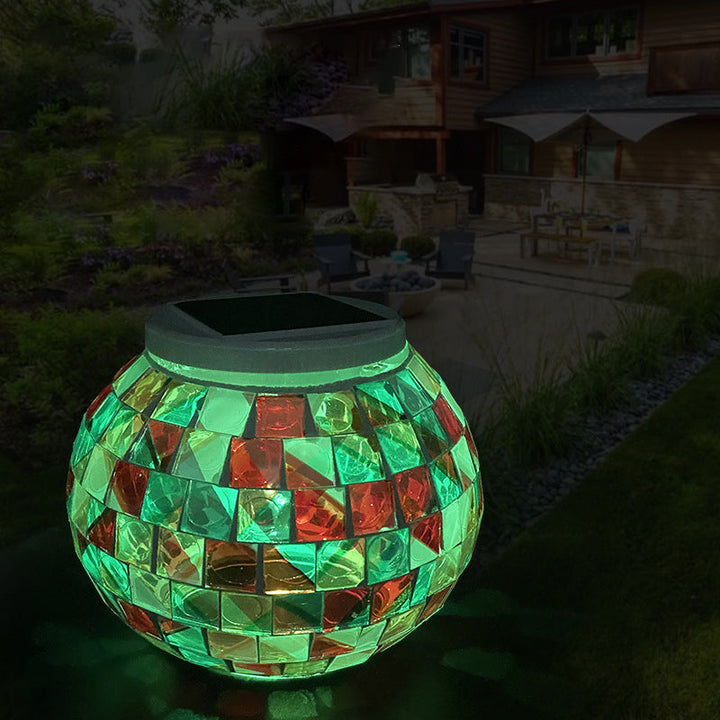 Contemporary Creative Solar Waterproof Sphere Square Plastic Glass LED Outdoor Landscape For Outdoor Patio | Bowlift
