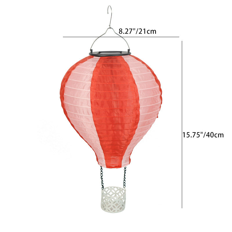 BowLift | Contemporary Creative Solar Hot Air Balloon Fabric Shade LED Outdoor Pendant Light for Terrace Outside