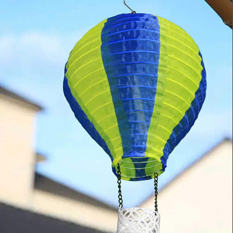 BowLift | Contemporary Creative Solar Hot Air Balloon Fabric Shade LED Outdoor Pendant Light for Terrace Outside
