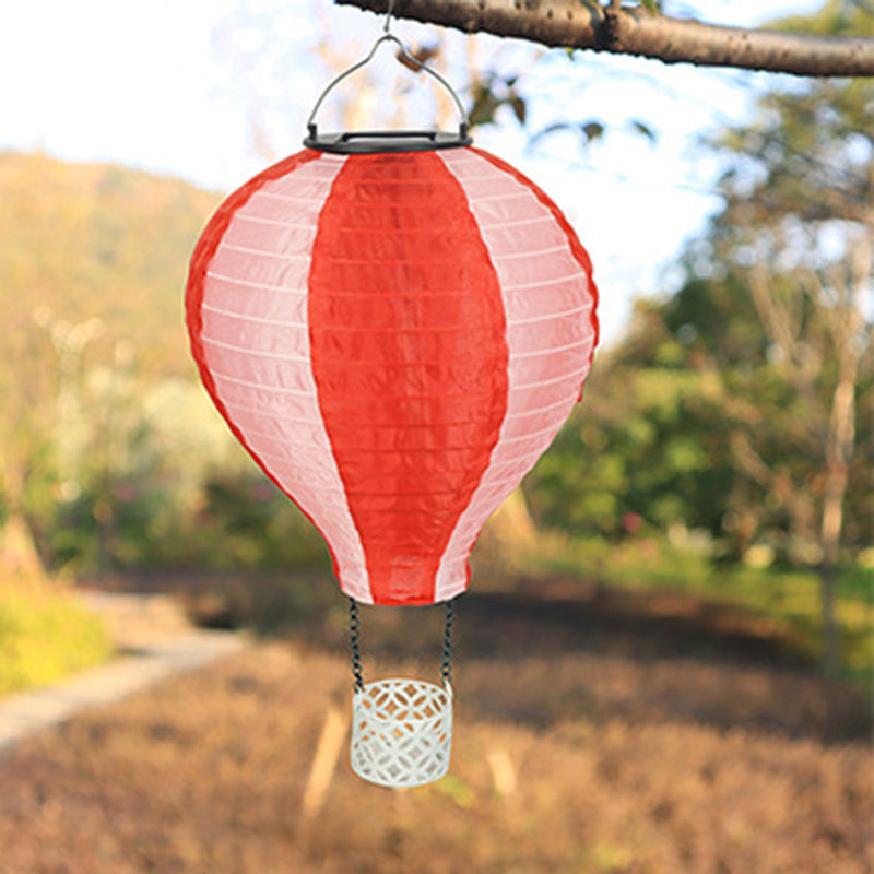 BowLift | Contemporary Creative Solar Hot Air Balloon Fabric Shade LED Outdoor Pendant Light for Terrace Outside
