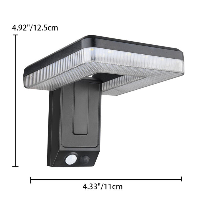 Contemporary Industrial Square ABS Solar Waterproof LED Outdoor Wall Sconce Lamp For Garden | Bowlift