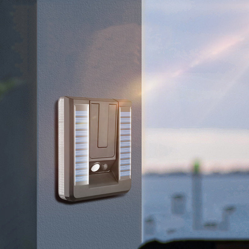 Contemporary Industrial Square ABS Solar Waterproof LED Outdoor Wall Sconce Lamp For Garden | Bowlift