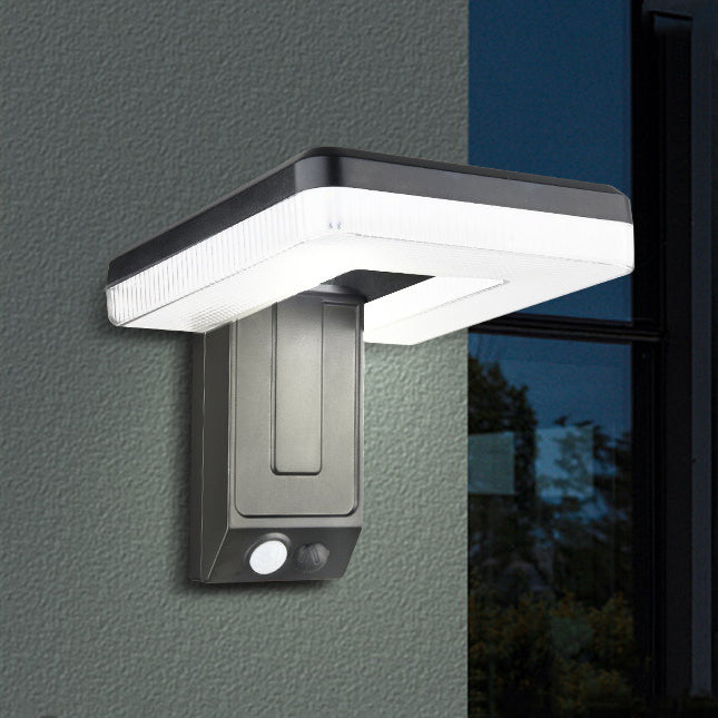 Contemporary Industrial Square ABS Solar Waterproof LED Outdoor Wall Sconce Lamp For Garden | Bowlift