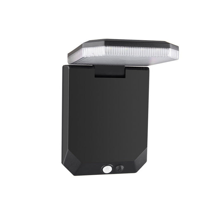 Contemporary Industrial Square ABS Solar Waterproof LED Outdoor Wall Sconce Lamp For Garden | Bowlift