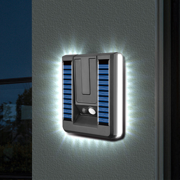Contemporary Industrial Square ABS Solar Waterproof LED Outdoor Wall Sconce Lamp For Garden | Bowlift