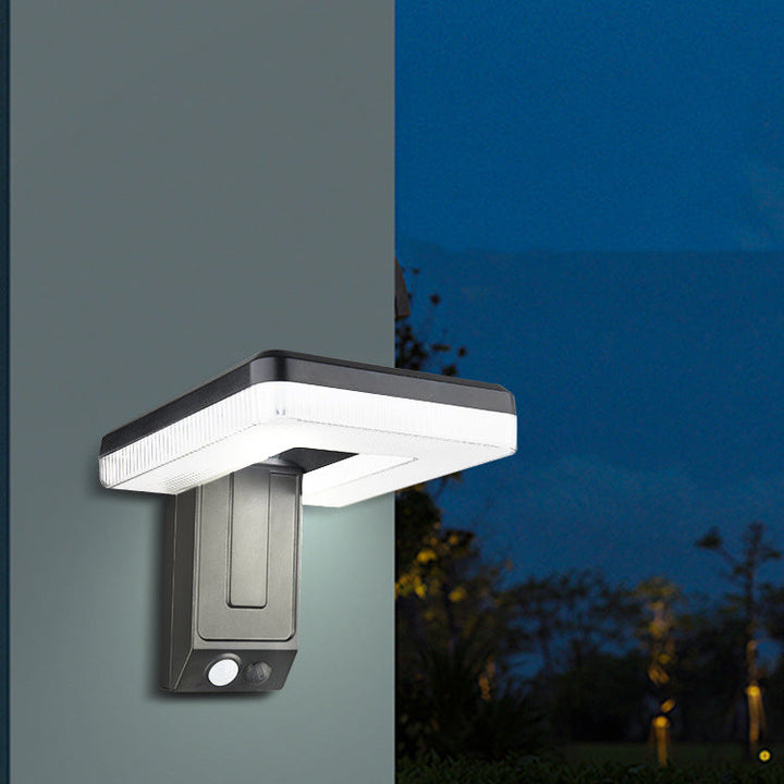 Contemporary Industrial Square ABS Solar Waterproof LED Outdoor Wall Sconce Lamp For Garden | Bowlift