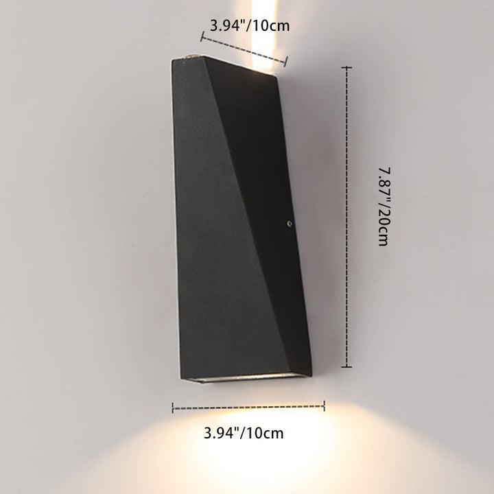 Modern Minimalist Aluminum Up And Down Illuminated LED Wall Sconce Lamp For Outdoor Patio | Bowlift