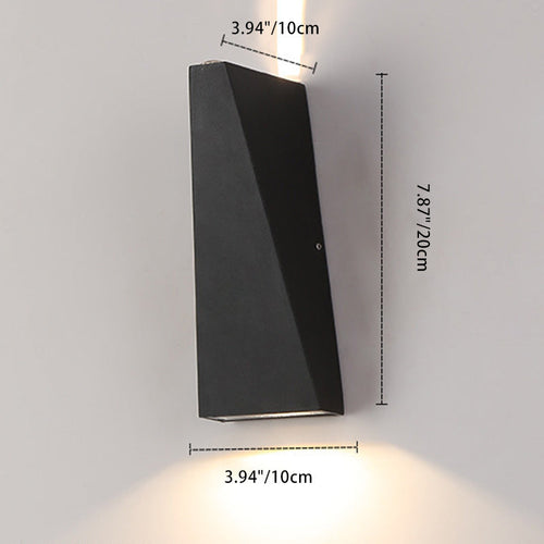 Modern Minimalist Aluminum Up And Down Illuminated LED Wall Sconce Lamp For Outdoor Patio | Bowlift