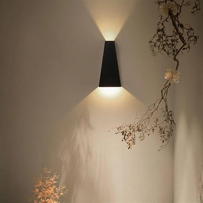 Modern Minimalist Aluminum Up And Down Illuminated LED Wall Sconce Lamp For Outdoor Patio | Bowlift