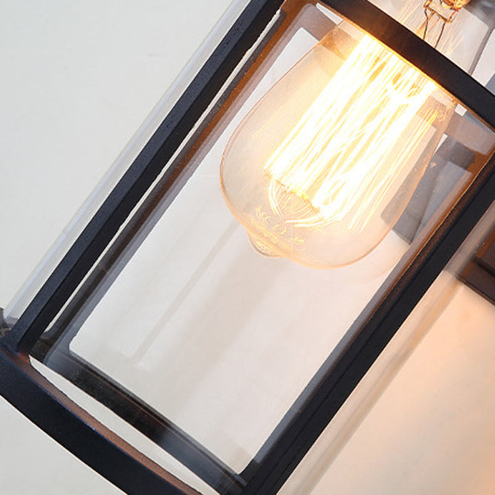 Contemporary Industrial Cylinder Aluminum Glass Shade 1-Light Waterproof Wall Sconce Lamp For Outdoor Patio | Bowlift