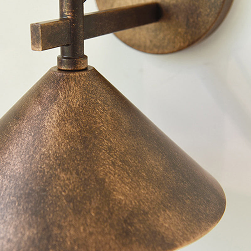 Contemporary Nordic Iron Geometric Cone 1-Light Outdoor Waterproof Wall Sconce Lamp For Garden | Bowlift