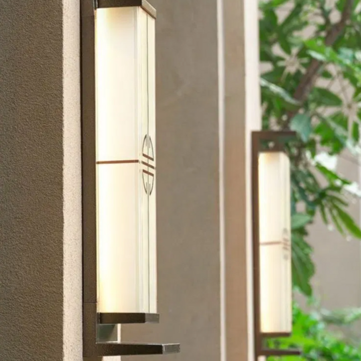 Contemporary Industrial Rectangular Aluminum Stainless Steel LED Outdoor Solar Wall Sconce Lamp For Outdoor Patio | Bowlift