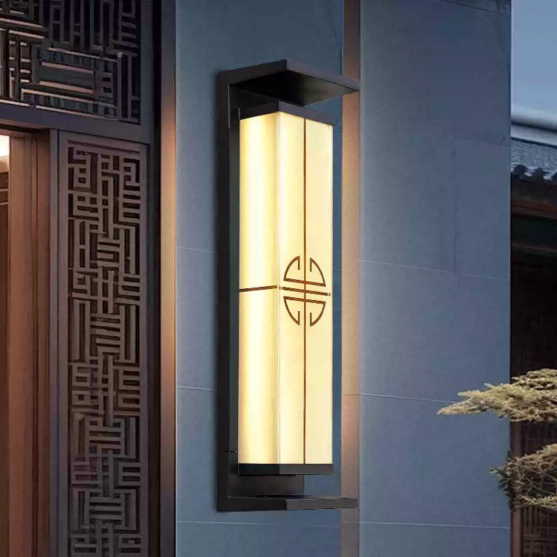 Contemporary Industrial Rectangular Aluminum Stainless Steel LED Outdoor Solar Wall Sconce Lamp For Outdoor Patio | Bowlift