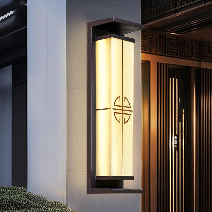 Contemporary Industrial Rectangular Aluminum Stainless Steel LED Outdoor Solar Wall Sconce Lamp For Outdoor Patio | Bowlift