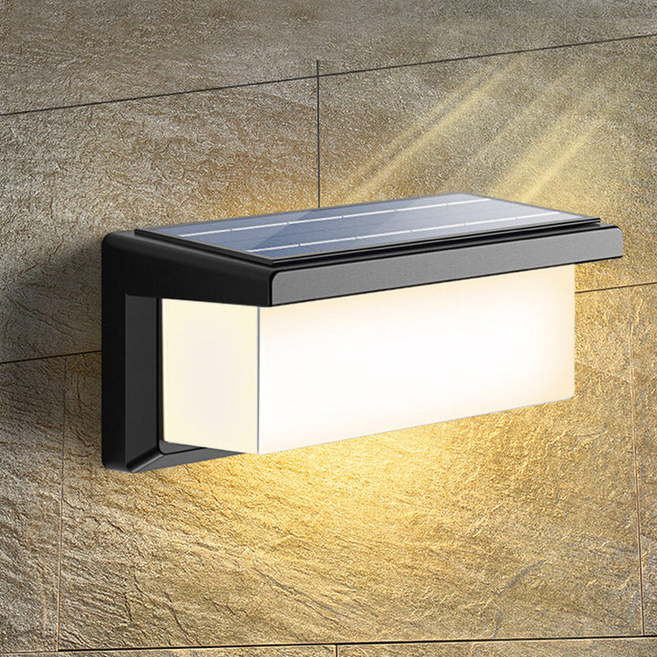 Contemporary Simplicity Rectangular Waterproof Solar Human Body Induction LED Outdoor Wall Sconce Lamp For Garden | Bowlift
