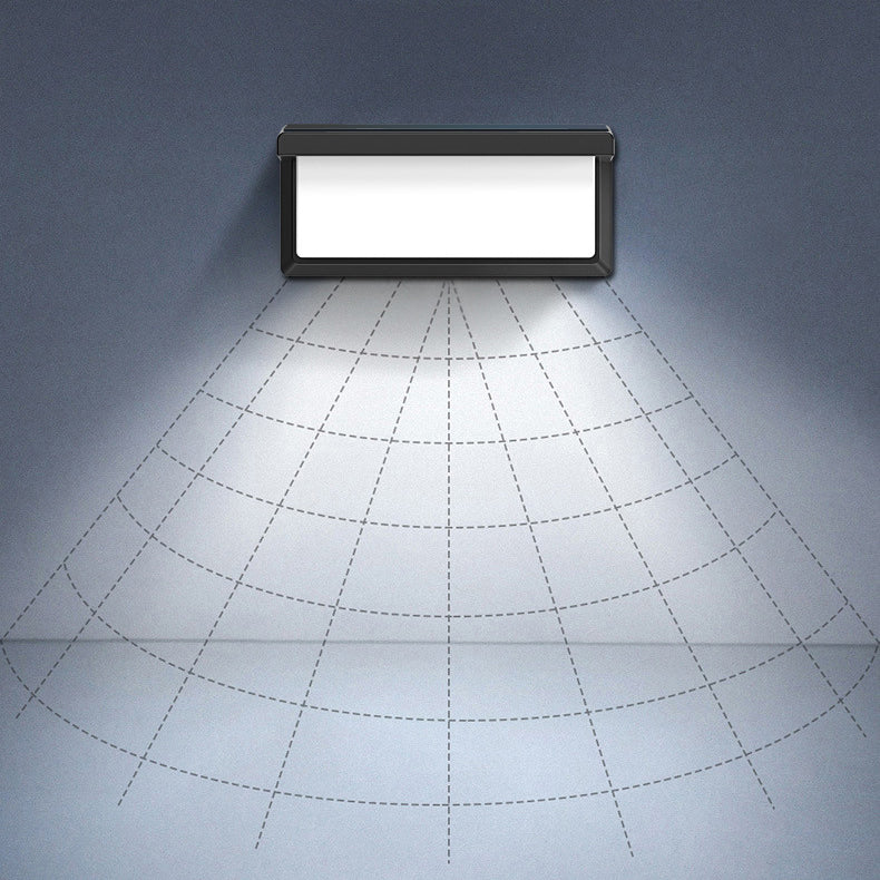 Contemporary Simplicity Rectangular Waterproof Solar Human Body Induction LED Outdoor Wall Sconce Lamp For Garden | Bowlift