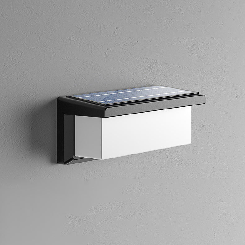 Contemporary Simplicity Rectangular Waterproof Solar Human Body Induction LED Outdoor Wall Sconce Lamp For Garden | Bowlift