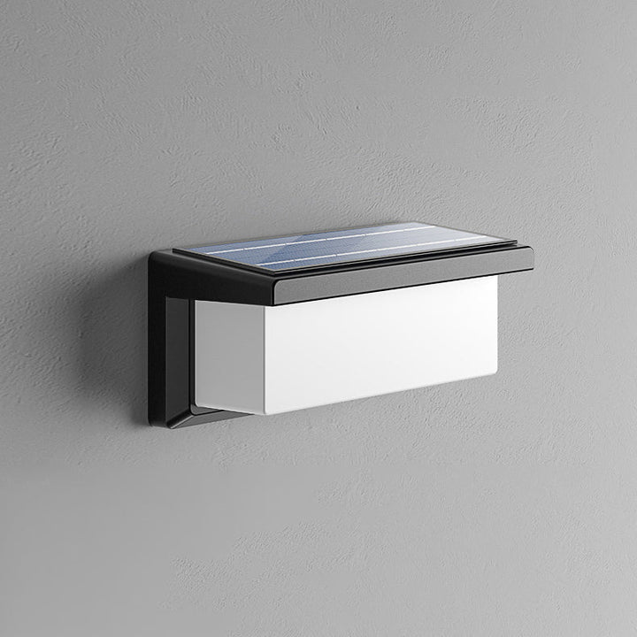 Contemporary Simplicity Rectangular Waterproof Solar Human Body Induction LED Outdoor Wall Sconce Lamp For Garden | Bowlift