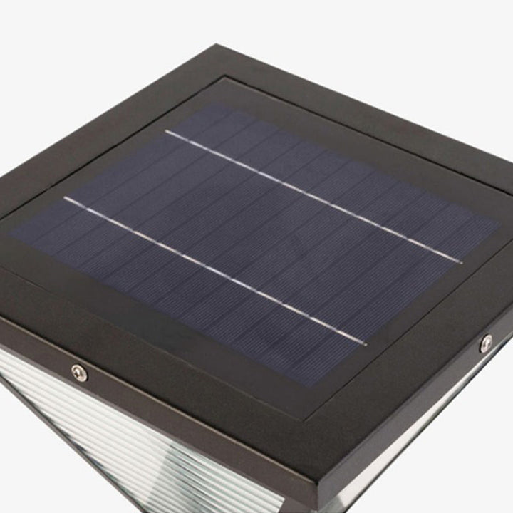 Modern Minimalist Solar Waterproof Square Prismatic Stainless Steel Glass LED Outdoor Light For Patio | Bowlift