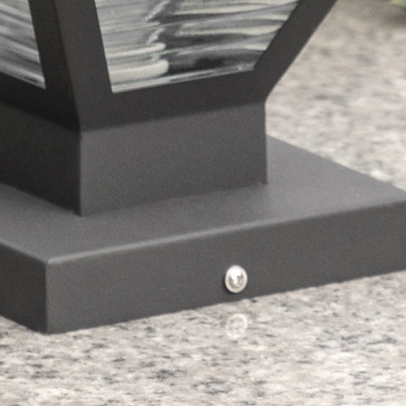 Modern Minimalist Solar Waterproof Square Prismatic Stainless Steel Glass LED Outdoor Light For Patio | Bowlift