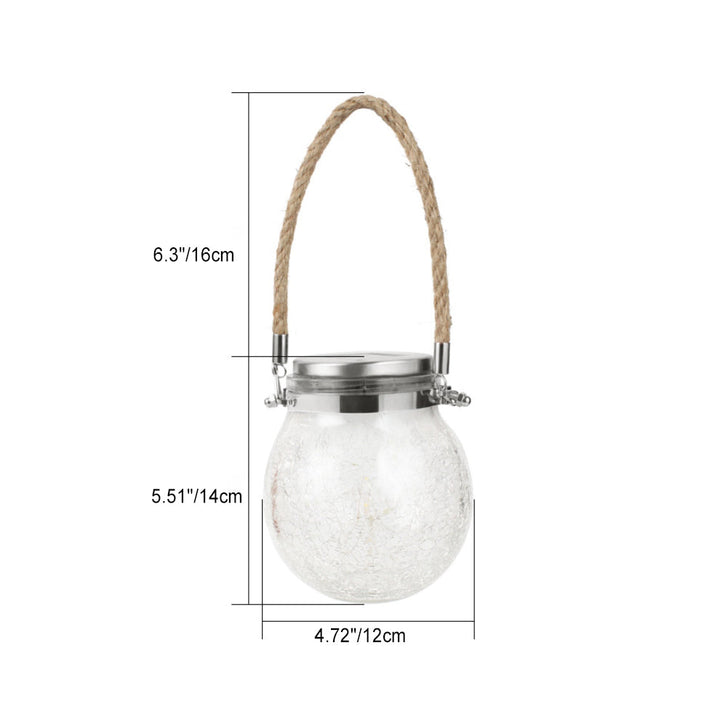 Modern Minimalist Solar Waterproof Round Bottle Round Cracked Glass ABS Stainless Steel LED Outdoor Light For Garden | Bowlift