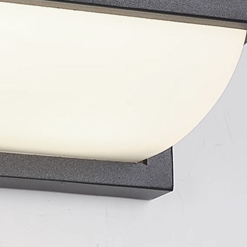 Modern Minimalist Waterproof Rectangle Oval PC Aluminum LED Wall Sconce Lamp For Outdoor | Bowlift