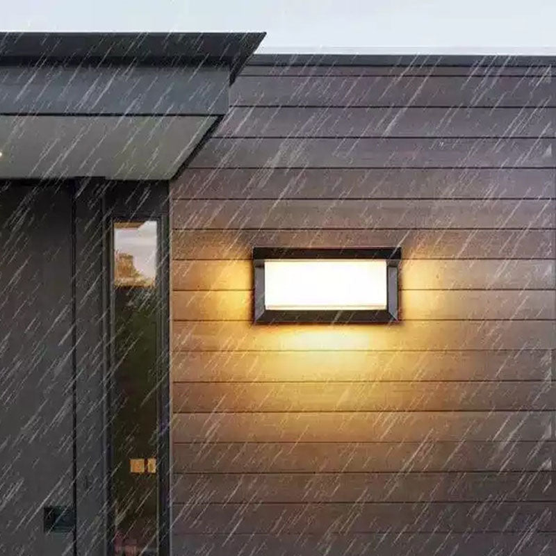 Modern Minimalist Waterproof Rectangle Oval PC Aluminum LED Wall Sconce Lamp For Outdoor | Bowlift