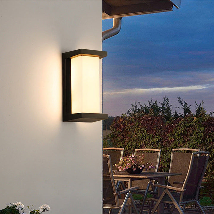 Modern Minimalist Waterproof Rectangle Oval PC Aluminum LED Wall Sconce Lamp For Outdoor | Bowlift