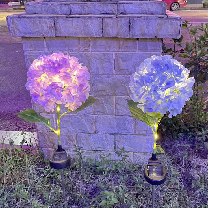 Contemporary Creative Solar Waterproof Hydrangea Round PVC Stainless Steel LED Outdoor Light For Garden | Bowlift