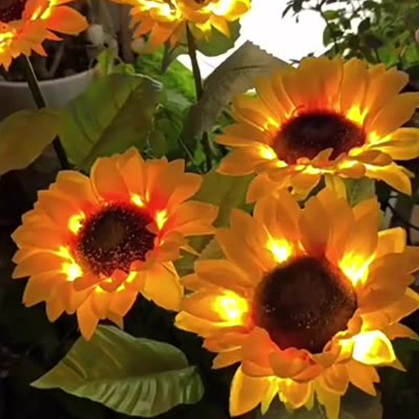 Contemporary Creative Solar Waterproof Sunflower Silk ABS Stainless Steel LED Outdoor Light For Garden | Bowlift
