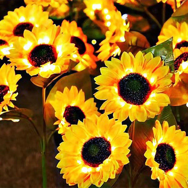 Contemporary Creative Solar Waterproof Sunflower Silk ABS Stainless Steel LED Outdoor Light For Garden | Bowlift