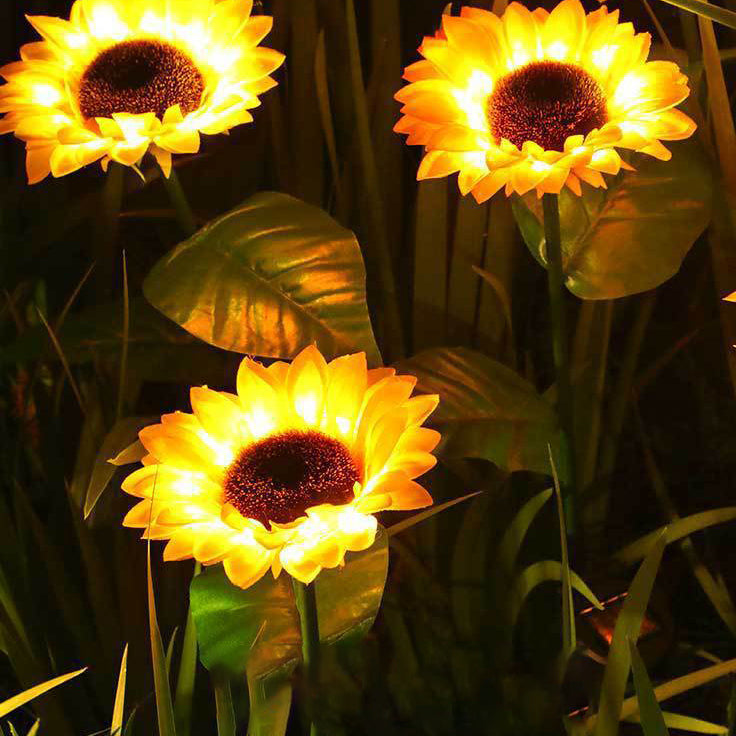 Contemporary Creative Solar Waterproof Sunflower Silk ABS Stainless Steel LED Outdoor Light For Garden | Bowlift
